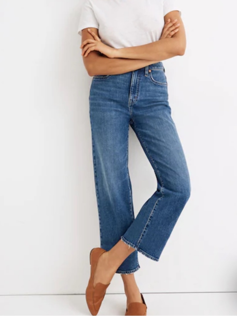 Madewell Slim Wide Leg Cropped Jeans
